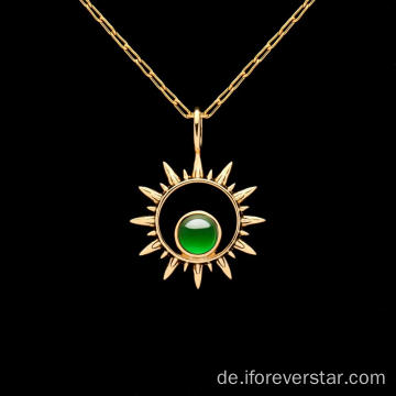 18k echter Goldschmuck Natural Jadeit Jade Anhänger